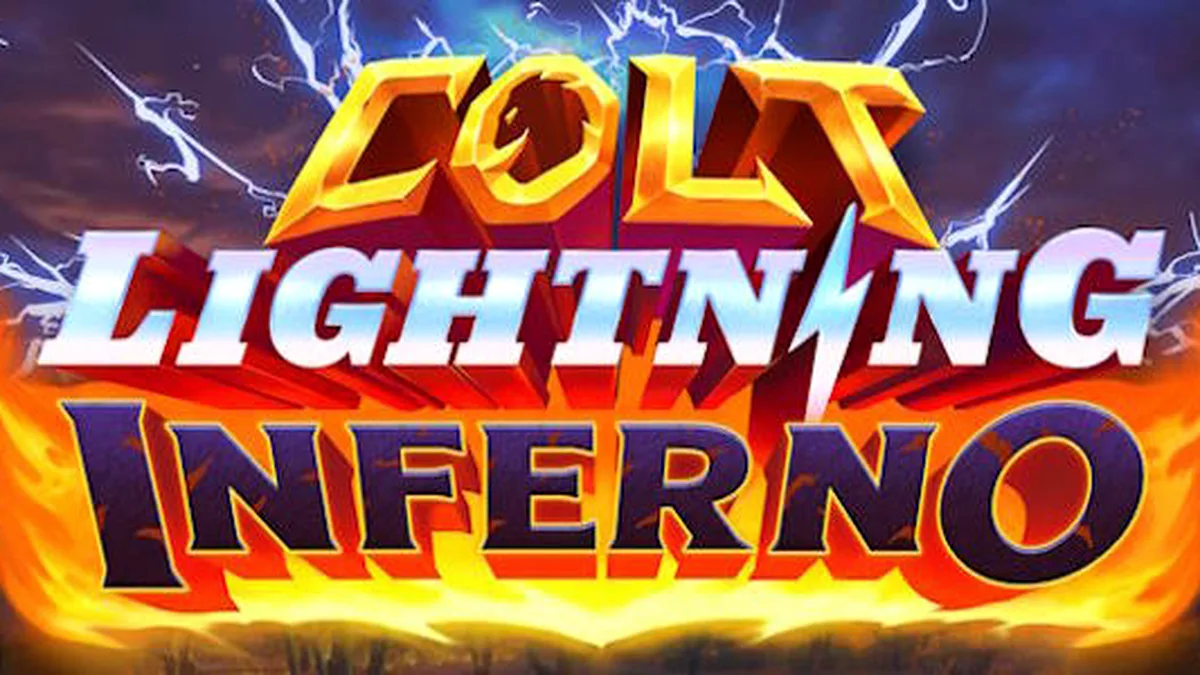 Tampilan visual slot Colt Lightning Inferno dengan elemen api dan petir